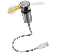 Clock Fans Time Temperature Display Metal Mini Fan USB Powered LED Clock Fan Flexible Gooseneck LED