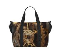 Clock Gear Sac de voyage en polyester pour femme et homme Motif oblique Noir Taille unique, Noir/blanc, One Size