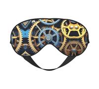 Clock Gears Masque de sommeil doux confortable avec sangle réglable Tissu respirant pour la maison, les voyages, le camping et plus encore