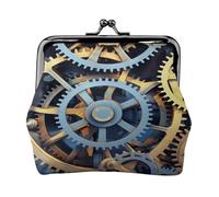 Clock Gears - Porte-monnaie compact pour femme avec serrure imperméable pour cadeaux de voyage, Noir , Taille unique, Sac à dos décontracté