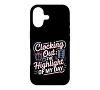 Clocking Out The Highlight of My Day Work Exit Mood Coque pour iPhone 17
