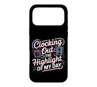 Clocking Out The Highlight of My Day Work Exit Mood Coque pour iPhone 17 Pro Max