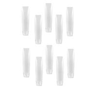 Clockjuan Lot de 10 flacons de voyage vides rechargeables de 28,3 g pour dentifrice - Petite taille - Flacons rechargeables à pompe - Pour cosmétiques (10 x 2,7 cm)