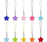 Clockjuan Lot de 10 pendentifs en forme d'étoile pour téléphone portable, porte-clés, étui pour casque, cordon, décoration