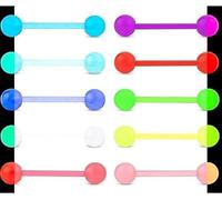 Clockjuan Lot de 10 piercings de langue en acrylique pour la nuit