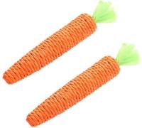 Clockjuan Lot de 2 jouets interactifs à mâcher en sisal pour chat - Jouet dentaire pour chaton - Jouet interactif pour l'intérieur - Orange