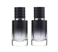 Clockjuan Lot de 2 vaporisateurs de parfum noirs portables en verre de haute qualité de 30 ml - Petit flacon rechargeable - Pour les cosmétiques de voyage - Dosage en plein air - Mini flacon