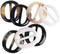 Clockjuan Lot de 6 fermoirs simples en résine de 5 cm pour t-shirt - Boucles élégantes pour écharpe, ceinture, foulard, pour femmes et filles, attaches tendance
