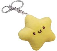Clockjuan Porte-clés étoile en peluche jaune pour sac à dos, pendentif poupée, porte-clés étoile porte-clés pour femme, jaune, taille unique