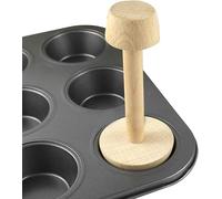 Clockjuan Tamper à tarte en bois double face pour œufs et tartes à tarte - Poussoir à pâtisserie pour cuisine, fête, outils de cuisson, tarte et quiche