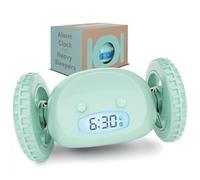 CLOCKY Réveil Matin Roulant Forte Sonnerie Puissant Gros Dormeurs pour Sourd Reveil Tres Bruyant Reveil Chambre Adulte Enfant Adolescent LED Roule Saute Cadeau Amusant (Menthe)