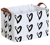 CLOCOR Panier de rangement rectangulaire, pliable à motif mignon, boîte de rangement avec revêtement imperméable avec poignées pour organisation de la maison, organisateur de jouets, panier d'étagère