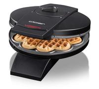 Cloer 1620 Gaufrier pour gaufres en forme de cœur, 930 W, taille de gaufre 15,5 cm, degré de brunissement infiniment variable, noir