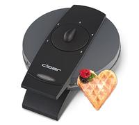 Cloer 1625 Gaufrier pour gaufres en forme de cœur, 930 W, taille de gaufre 15,5 cm, degré de brunissement infiniment variable, métal, gris