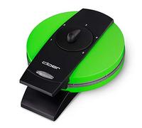 Cloer 1627-14 Waffelautomat Gaufrier Forme de cœur, 930 W, Taille de Gaufre 15,5 cm, degré de brunissement infiniment Variable, Vert