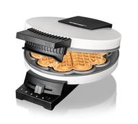 Cloer 171 Gaufrier pour gaufres en forme de cœur, taille de gaufre 16 cm Ø, Lumière de cuisson, 930 W, degré de brunissement infiniment variable, métal, blanc