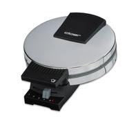 Cloer 285 Gaufrier à cornets pour croissants fins et croustillants, Plaques de cuisson 15 cm Ø, Plaques très lourdes, Message prêt à l'emploi optique et acoustique, 800 W, acier inoxydable chrome