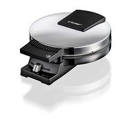 Cloer 285EF Gaufrier cornet de glace avec armoiries de la frise orientale, Plaques de cuisson 15 cm Ø, temps de cuisson réglable à l‘infini, 750 W, Boîtier en acier inoxydable chromé