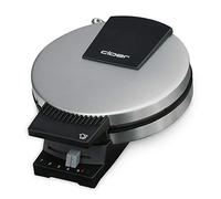 Cloer 289ESR Gaufrier à cornets pour croissants fins et croustillants, Plaques de cuisson 15 cm Ø, Plaques très lourdes, double revêtement résistant au sucre, 800 W, boîtier en acier inoxydable mat