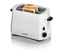 Cloer Grille-pain 331 – 2 tranches, 825 W, tiroir à miettes, support pour petits pains – blanc