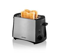 Cloer 3419 Grille-Pain pour 2 tranches de toast, support pour petits pains intégré, Élevateur de tranches de pain, Tiroir à miette, 825 W, acier inoxydable mat/ noirs