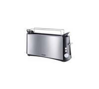Cloer Grille-pain 3810 – Longue fente 4 tranches, Touche Pain-Bis, 880 W, acier inoxydable mat