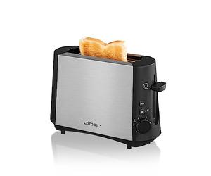 Cloer 3890 Mini-grille-pain pour 1 tranche de toast, Touche Décongélation, Tiroir à miette, Élevateur de tranches de pain, 600 W, Boîtier métallique thermo-isolant finition mate