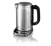 Cloer 4459 Bouilloire Elèctronique Toucher, Station de base avec surface en verre, Affichage LED, 1,7 litre, acier inoxydable