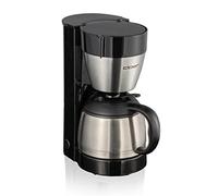 Cloer 5009 Cafetière filtre pour 8 tasses, Technologie Stop Goutte, taille du filtre 1x4, 800 W, Boîtier en plastique noir avec acier inoxydable