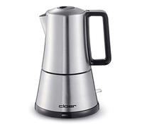 cloer 5928 Moka Maker, Cafetière Espresso Électrique, 365 W, pour 3-6 tasses d'espresso, boîtier en acier inoxydable