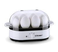 Cloer 6081 Cuiseur 6 œufs, Information Acoustique Quand prêt, 350 W, Boîtier en matière Plastique Blanc, Acier Inoxydable