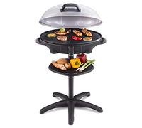 Cloer 6789 Barbecue électrique, bonnet détachable avec indication de la température, Revêtement antiadhésif, Plaque de gril ovale: W = 38.5 x L = 52.5 cm, 2400 Watt