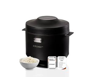 Cloer 6830 Cuiseur à riz 1 L avec panier vapeur & cuve intérieure compatible lave-vaisselle, technologie de cuisson en 7 phases, fonction maintien au chaud jusqu’à 24 h, signal sonore, 350 W