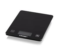Cloer 6870 Balance de cuisine numérique jusqu'à 10 kg, Fonction poids ajouté, Mesure du poids par incréments de 1 g, Mesure : g, ml, lb:oz et oz, surface en verre, écran LCD, noir