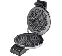Cloer Gaufrier 1898 acier inoxydable-noir, 950 W, format cœur, 16,5 diamètre