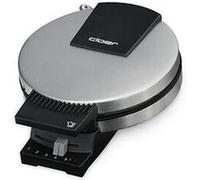 Cloer 289ESR Gaufrier à cornets pour croissants fins et croustillants, Plaques de cuisson 15 cm Ø, Plaques très lourdes, double revêtement résistant au sucre, 800 W, boîtier en acier inoxydable mat