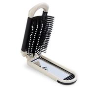Clofiak Brosse à cheveux pliable avec miroir, mini brosse à cheveux compacte, brosse à cheveux de voyage pliable pour homme et femme, mini peigne de massage portable au format de poche pour salle de