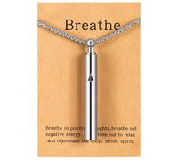 Clofiak Collier anti-respiration, collier anti-anxiété, pendentif anti-stress en acier inoxydable pour homme et femme