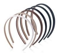 Clofiak Lot de 6 bandeaux fins pour femme, bandeau de maquillage en cuir antidérapant, bandeau tendance mignon pour filles, simple couleur unie et souple, accessoires pour cheveux tendance