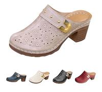 Clogs et mules pour femmes avec talon, chaussures fermées à l'avant ouvertes à l'arrière, sandales d'été pour femmes avec talon bloc, pantoufles respirantes, bottines confortables, mules boho, sabots