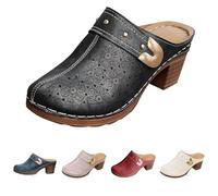 Clogs et Pantoufles pour Femme avec Talon, Chaussures Fermées à l'Avant Ouvertes à l'Arrière, Sandales d'Été pour Femme avec Talon Bloc, Sabots Respirants, Bottines Confortables, Pantoufles Boho, Clog