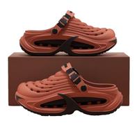 Clogs for Men, Mens EVA Summer Beach Shoes with Hollow Thick Sole, Non-Slip Quick-Dry Outdoor Garden Sandals (#A,38)