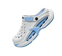 Clogs for Men, Mens EVA Summer Beach Shoes with Hollow Thick Sole, Non-Slip Quick-Dry Outdoor Garden Sandals (Blue,41)