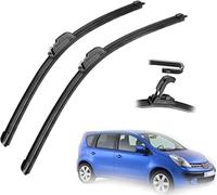 CLOIE Ensemble de balais et de Bras d'essuie-Glace arrière pour Nissan Note MK1 2004 2005 2006 2007 2008 2009 2010 2011 2012 2013 24 Pouces + 14 Pouces, Remplacement de l'ensemble d'essuie-Glace.