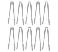 Cloimei 10 pièces pinces à nourriture en acier inoxydable pinces à glace de cuisine robustes pinces de service multi-usages pour barbecue grill pour restaurant bar traiteur fête du (13CM)