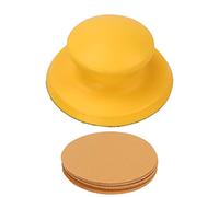 Cloimei 16 pièces bloc de ponçage à la main ensemble de travail du bois avec crochet et boucle disque de ponçage à poignée antidérapante de forme ronde pour bois caoutchouc cuir pl