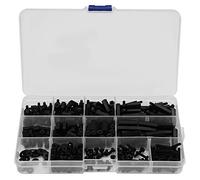 Cloimei 320 pièces entretoises hexagonales en nylon noir, jeu de vis à écrou M3, kit complet pour projets électroniques de bricolage, équipement, assortiment de matériel isolant du