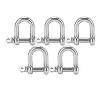 Cloimei 5 pièces manille robuste en acier inoxydable 304 D avec goupille à vis crochets de gréement droits de type D pour chaînes de quincaillerie marine, câbles métalliques et lev