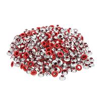 Cloimei 500 pièces œillets en métal œillets colorés à bord rond en fer renforcé pour vêtements chaussures bricolage artisanat 4 couleurs attaches durables 4.5x9x5mm (YK4/5C27 (grand rouge))