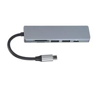 Cloimei Adaptateur de hub USB C 6 en 1 Station d'accueil de Type C avec 4K HDMI 100W PD Chargement Ports USB 3.0 Lecteur de Carte SD TF pour Pro XPS Spectre Alliage d'aluminium Con